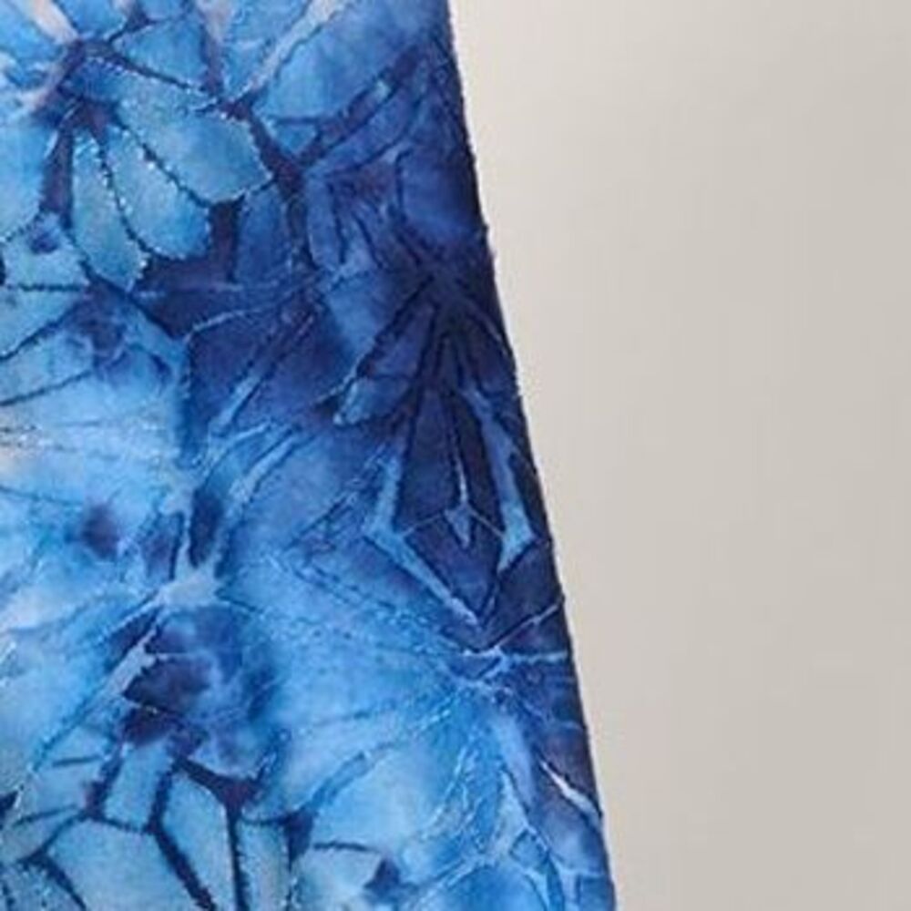 Susan Graver Women's Petite Dress 3XP Printed Burnout Knit Blue A690966 - Picture 2 of 4